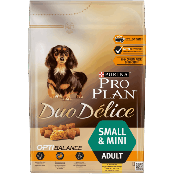 Purina pro plan – duo delice adult small & mini chicken/beef –  суха храна за кучета от малки породи с говеждо или пилешко месо и ориз 2. 5кг.