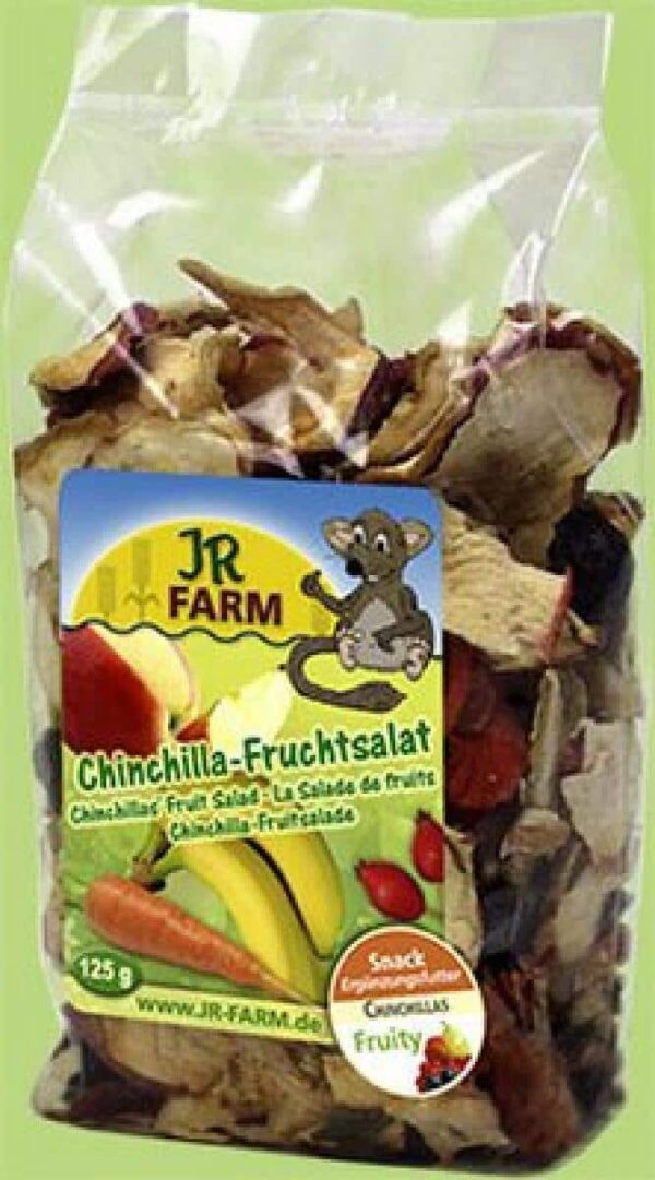 Jr farm – chinchillas fruitsalad – вкусна плодова салата за чинчили, без допълнителна захар и консерванти 125 гр.