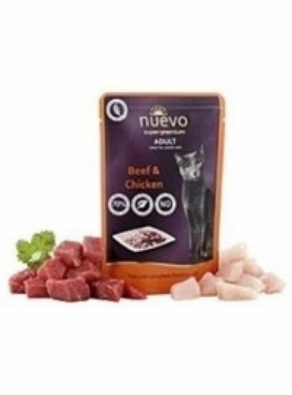 Nuevo – pouch cat – beef and chicken – пауч за котки с говеждо и пиле – 85гр.