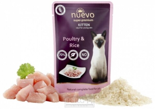 Nuevo - nuevo – pouch cat kitten – chicken and rice- пауч за подрастващи котки с пиле и ориз – 85гр.