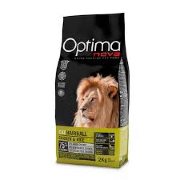 Котки - optima – nova cat hairball chicken & rise – храна за отстраняване на космени топки, за котка с пиле и ориз – различна разфасовка