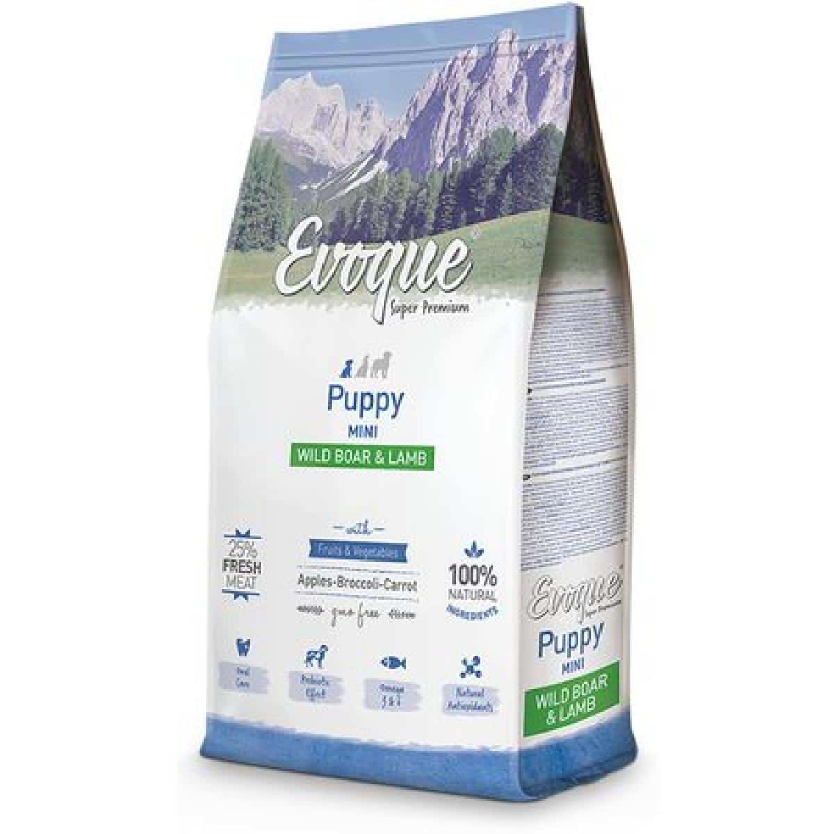 Evoque – puppy mini wild boar & lamb- храна за подрастващи кучета от малките породи с диво прасе и агне 8 кг
