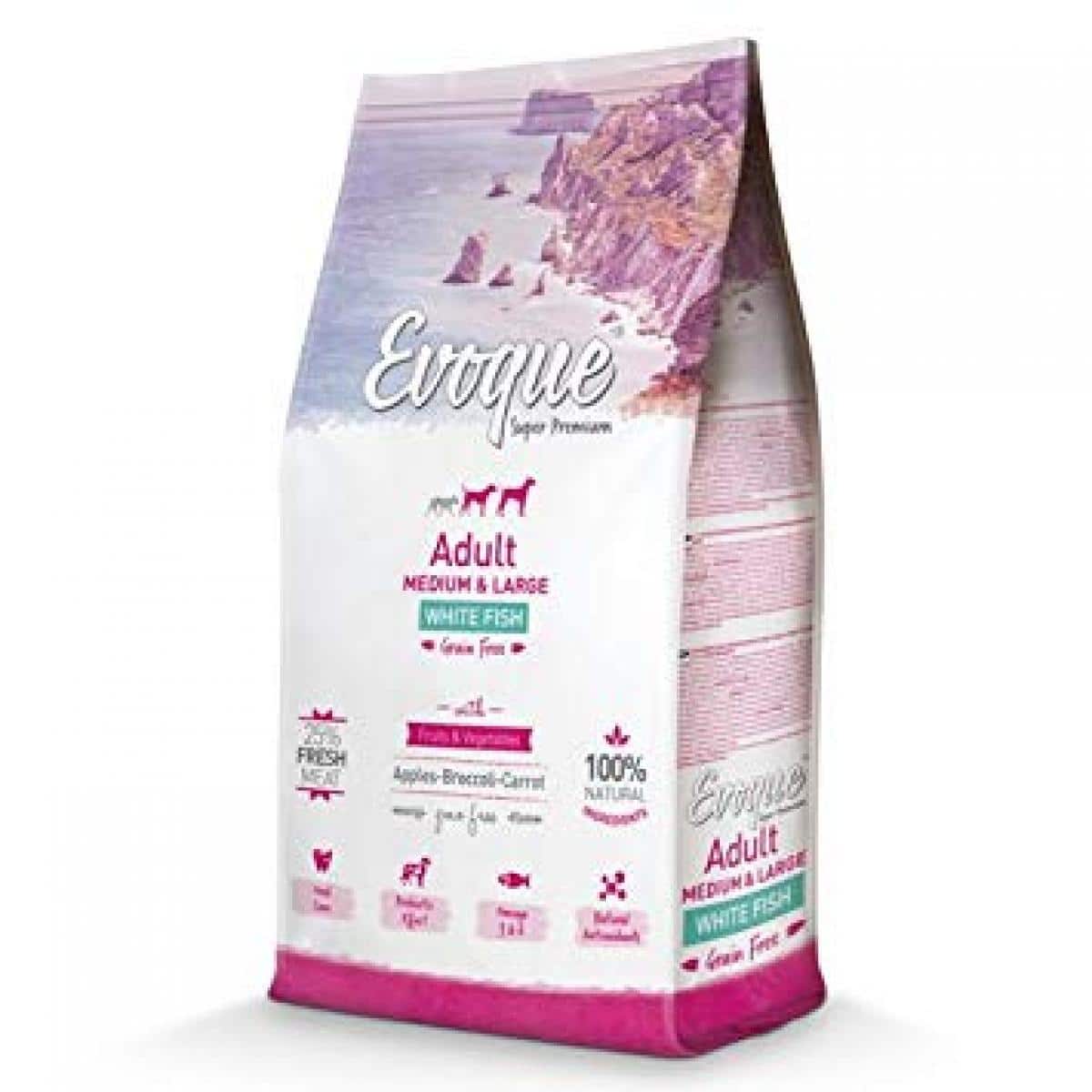 Evoque – adult medium/large white fish- храна за израснали кучета от средни и големи породи с бяла риба – различна разфасовка