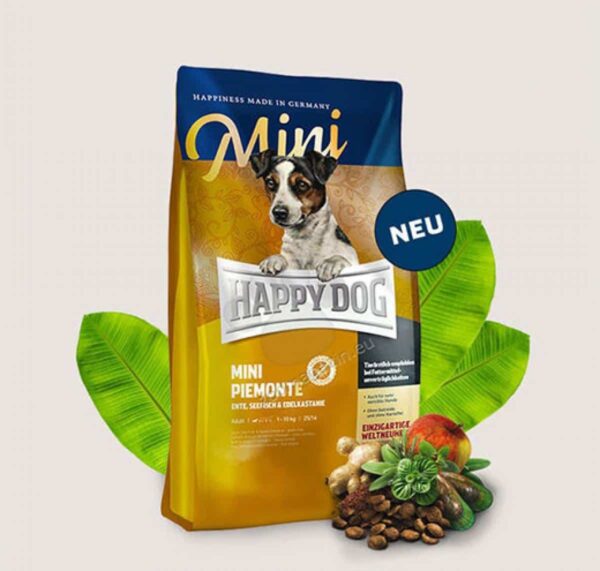 Happy dog – supreme mini piemont –  храна за кучетa над 1г от малки породи, с патешко и морска риба