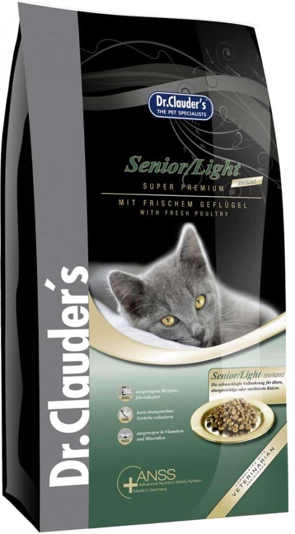 Dr. Clauders - dr. Clauders – super premium cat senior/light sterilized – супер премиум суха храна за възрастни, кастрирани или котки с наднормено тегло