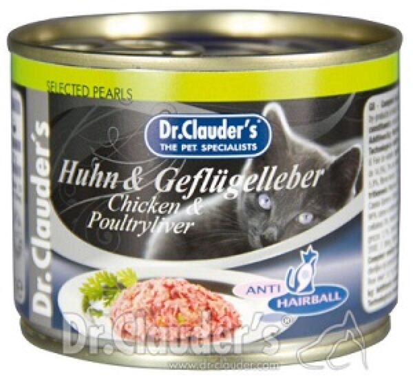 Dr. Clauders - dr. Clauders – anti hairball chicken liver – пиле и птичи дроб, срещу образуване космени топки 200 гр.