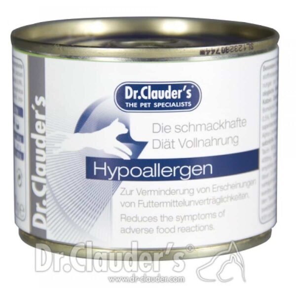 Лечебни консерви за котка - dr. Clauders – hypoallergen diet – терапевтична диетична хипоалергенна храна за котки 200gr