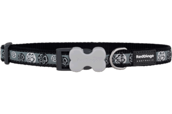 Red dingo – collar paw impressions black – нашийник лапички , черен – различен размер