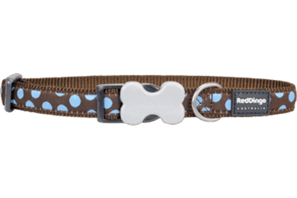 Red dingo – collar blue spots brown – нашийник кафяв на сини точки – различен размер
