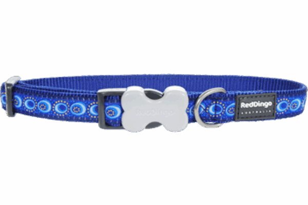 Red dingo – collar cosmos dark blue – нашийник тъмно син с блестящи кръгове – различен размер