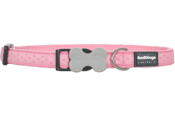 Red dingo – collar love sprinkles pink – нашийник, розов на сърца – различен размер