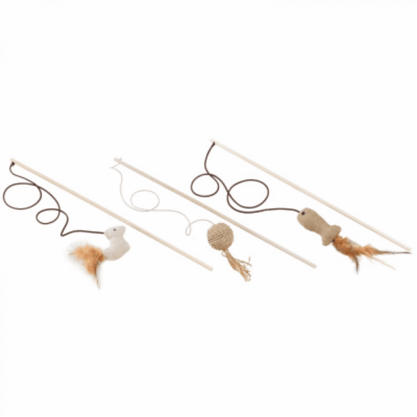 Котки - ferplast – cat toy made from wood and rope pa4998 – котешка играчка въдица