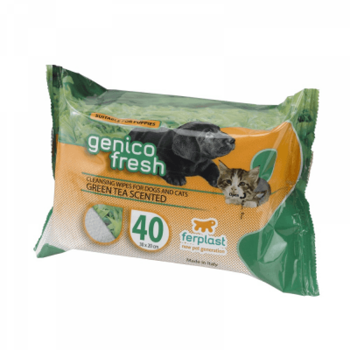 Ferplast – genico fresh dog/cat – мокри кърпички за куче и котки 40бр – различен аромат