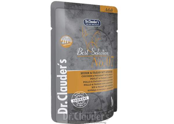 Dr. Clauders - dr. Clauders – pouch best selection adult 7 – пауч за котка с пиле, фазан и кайсия – 85г.