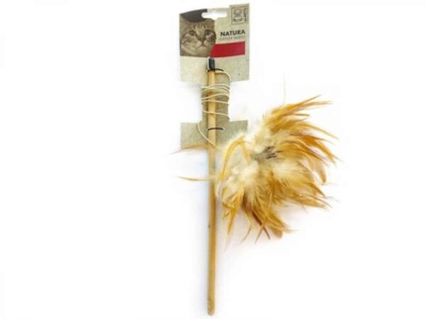 M-pets – natura feather wand – натурална въдица с пера 35. 5 cm
