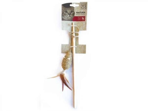 M-pets – natura mouse wand – въдица мишка, натурална 35 см