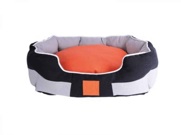 M-pets – moon – овално легло за кучета – сиво-оранжево