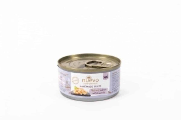 Nuevo - nuevo – handmade filets – филе от сьомга с моркови в собствен сос за възрастни котки над 1 год. , 70 гр.