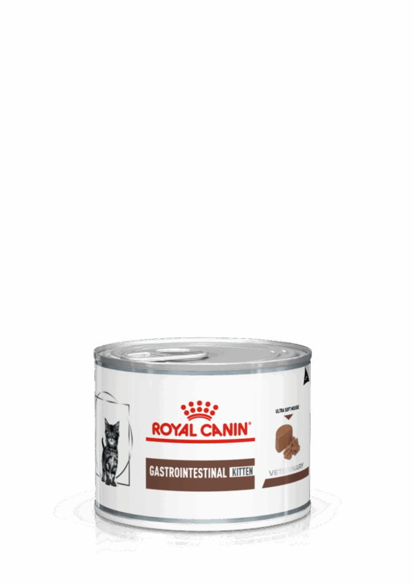 Лечебни консерви за котка - royal canin – gastrointestinal kitten – за подрастващи котенца при гастроинтестинални проблеми 195 гр.