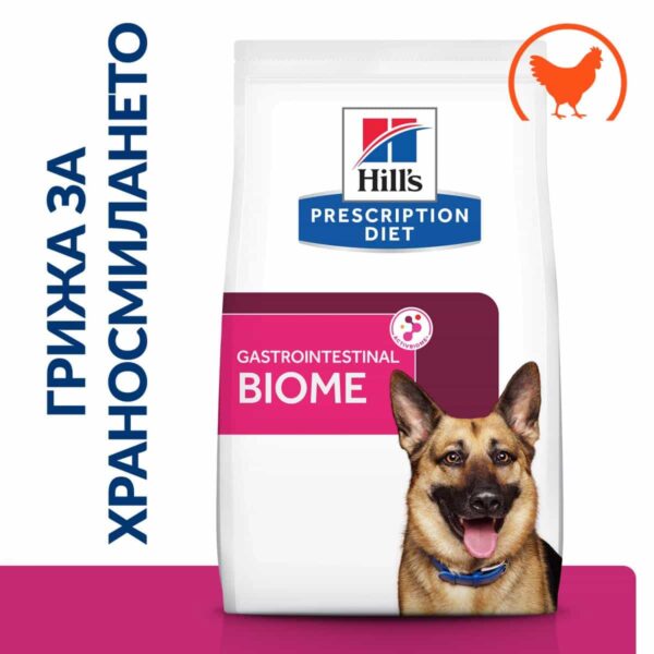 Hills – prescription diet gastrointestinal biome – суха храна за кучета със стомашно-чревни нарушения