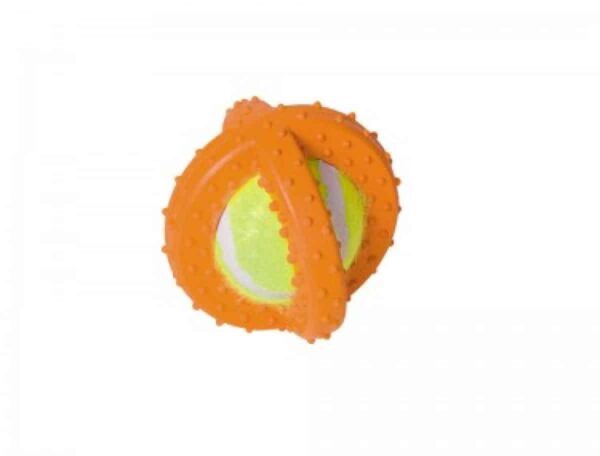 Гумени, латексови и плуващи - nobby – vollgummi/tennis ball – гумена играчка с тенис топка 7. 5 см.