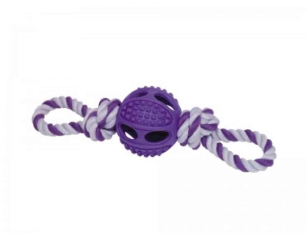 Гумени, латексови и плуващи - nobby – rubber ball with rope – топка с въже 6. 5 см.