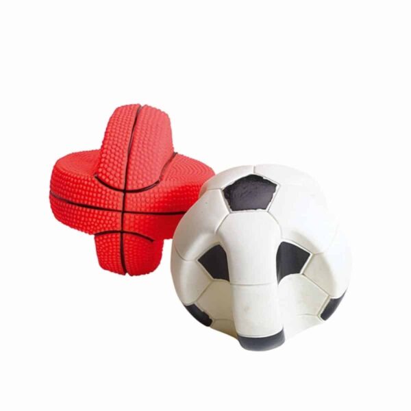 Camon – vinyl basket & football balls – винилови играчки за големи кучета 15 cm. / червена, бяла /