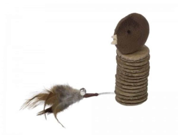 Котки - nobby – plüschvogel mit kartonscheiben – птица с картонени дискове 28 см.