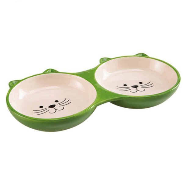 Купи и поилки - ferplast – izar bowl – зелена двойна купа за котки 0,230 л