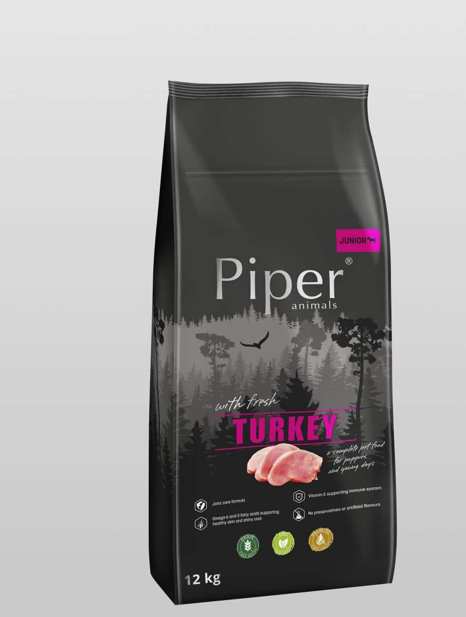 Piper – super premium junior tutkey – гранулирана храна за кучета с прясно пуешко месо 12кг