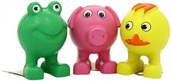 Nobby – rubber toy – гумена играчка животинче / зелено, розово, жълто / 9. 5 см.