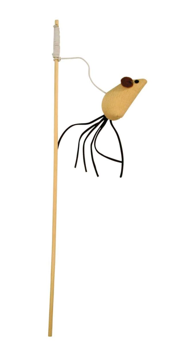 Котки - kerbl – cat playing rod mouse nature – въдица мишка, 40 см