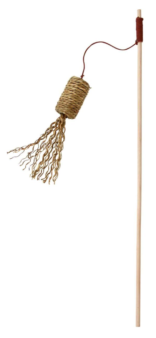 Kerbl – cat playing rod nature cylinder – въдица натурална цилиндър, 41 см