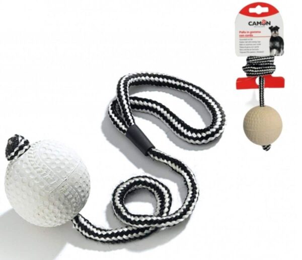 Гумени, латексови и плуващи - camon – soft rubber ball for training – мека гумена топка с въже 60 см.