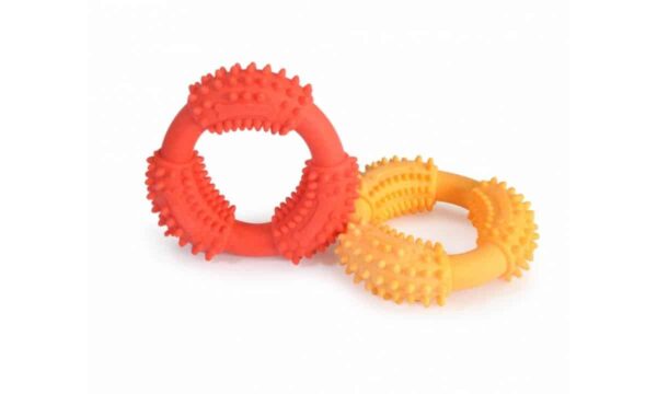 Гумени, латексови и плуващи - camon – dog toy tpr ring with tips – кучешка играчка 10 см. / червена, жълта /