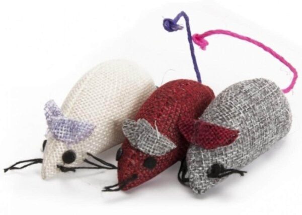 Котки - camon – colored juta sisal mice – мишлета за игра 3 броя