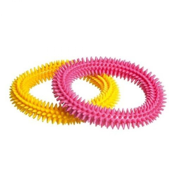 Гумени, латексови и плуващи - camon – solid rubbermassage ring – играчка за куче гумен ринг 17 см. / червен ,жълт /