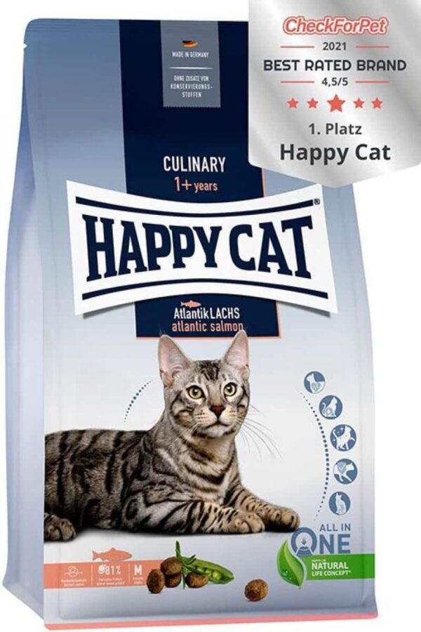 Котки - happy cat – culinary adult atlantic salmon – храна за кастрирани котки, с атлантическа сьомга