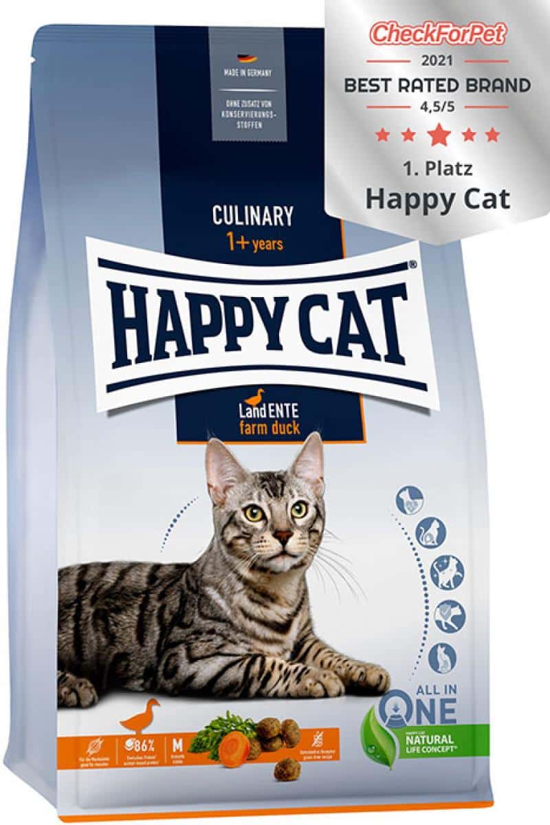 Happy cat – culinary adult farm duck – храна за котки с патешко месо без зърнени продукти