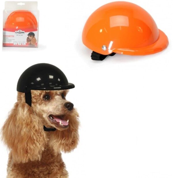 Camon – caschetto per cani l – защитна каска за кучета ø 15 cm / черна, оранжева /