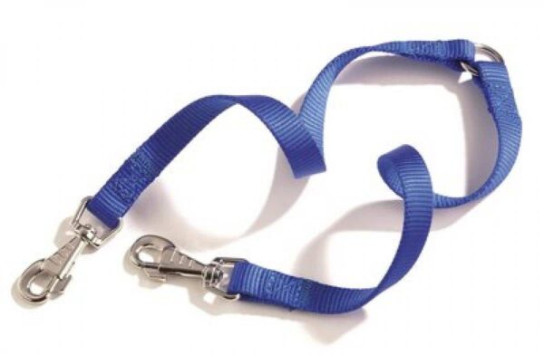 Camon – nylon twin leash – повод за две кучета / червен, син, черен / 12 мм. / 350 мм.