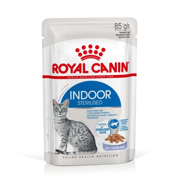 Royal canin - royal canin – indoor in jelly – хапки в желе за котки над 1 година, живеещи на закрито 12х85г