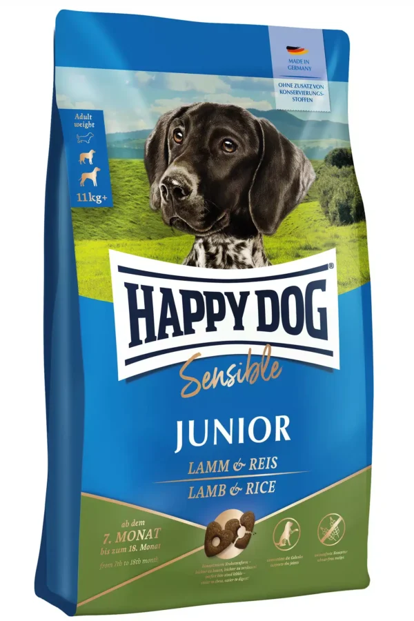 Happy dog – sensible junior lamb & rice – пълноценна храна за млади кучета над 7 месеца с агнешко