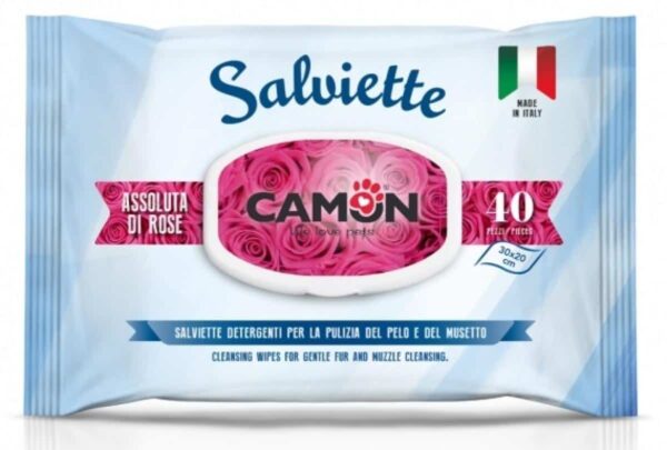 Camon – salviette white fragrance rose – почистващи кърпички с аромат на роза 40 броя