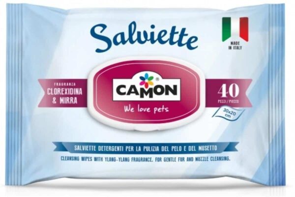 Camon – scented cleaning and purifying chlorhexidine wipes – мокри кърпички с хлорхексидин, за почистване и дезинфекция 40 броя