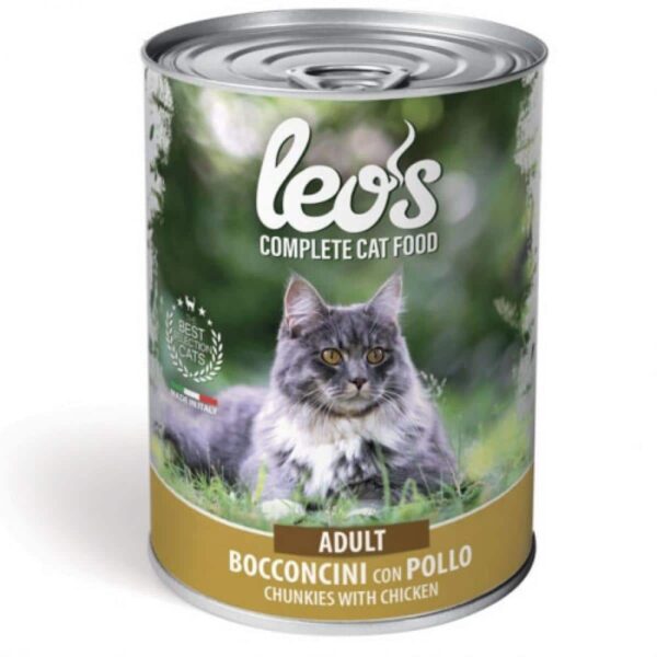 Monge - Monge – Leos Adult с пилешко – хапки с пилешко – за котки в зряла възраст 12 x 415 гр.