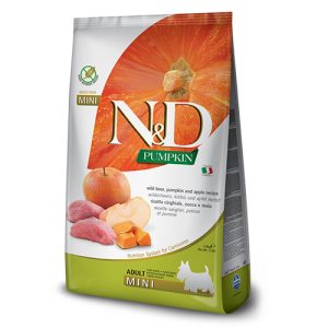 N&d pumpkin boar apple adult mini – суха храна за израснали кучета от малки породи с тиква, глиганско и ябълка