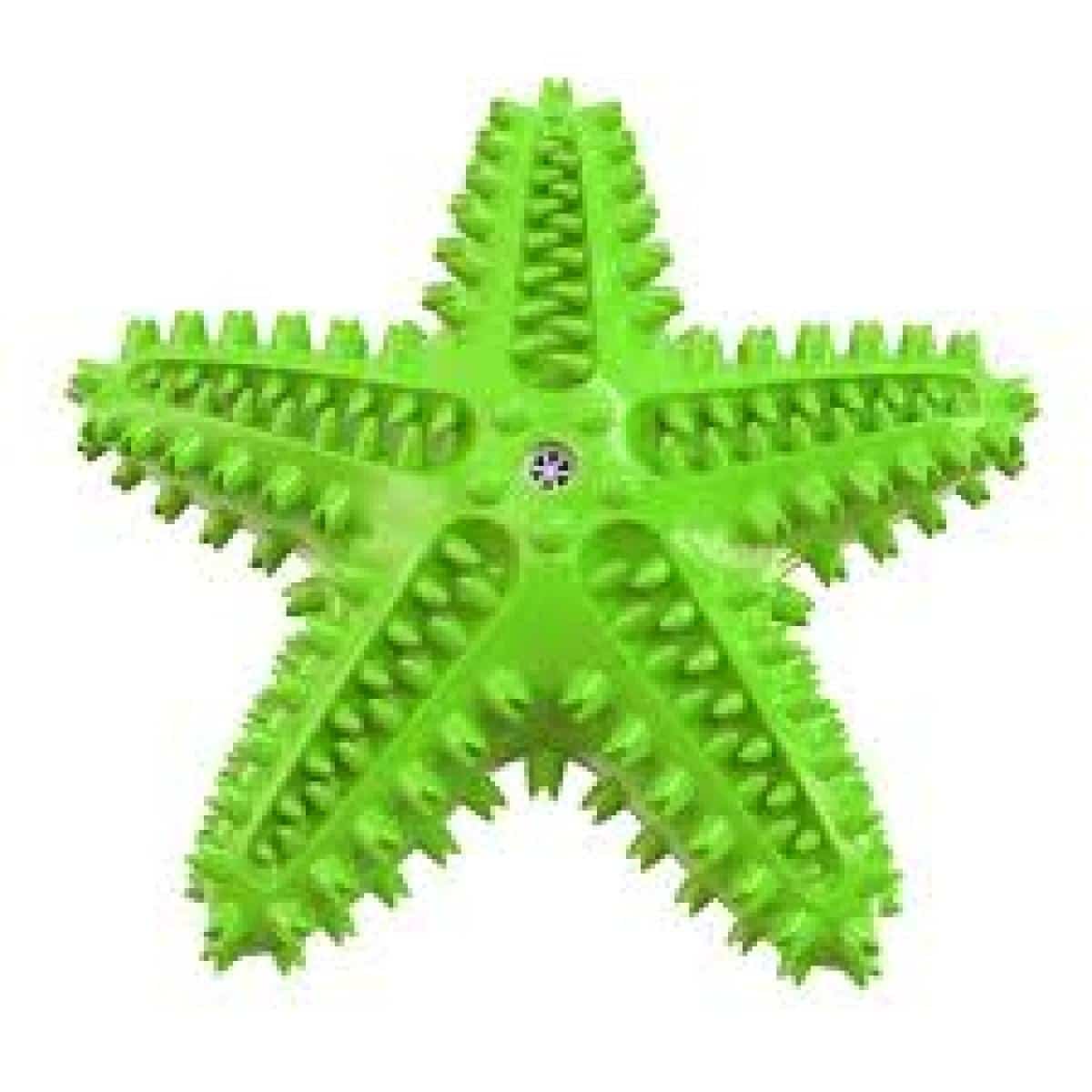 Playme – starfish squeaky- звезда за лакомства писукаща 16 см зелена, жълта