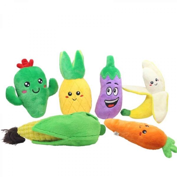 Playme – vege&fruits – играчка за куче плюшен банан, патладжан, ананас 20 см