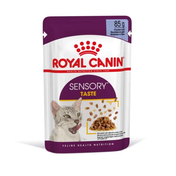 Royal canin - royal canin – sensory taste in jelly – пълноценна мокра храна хапки в желе в пауч за котки в зряла възраст над 1 година 12x85g
